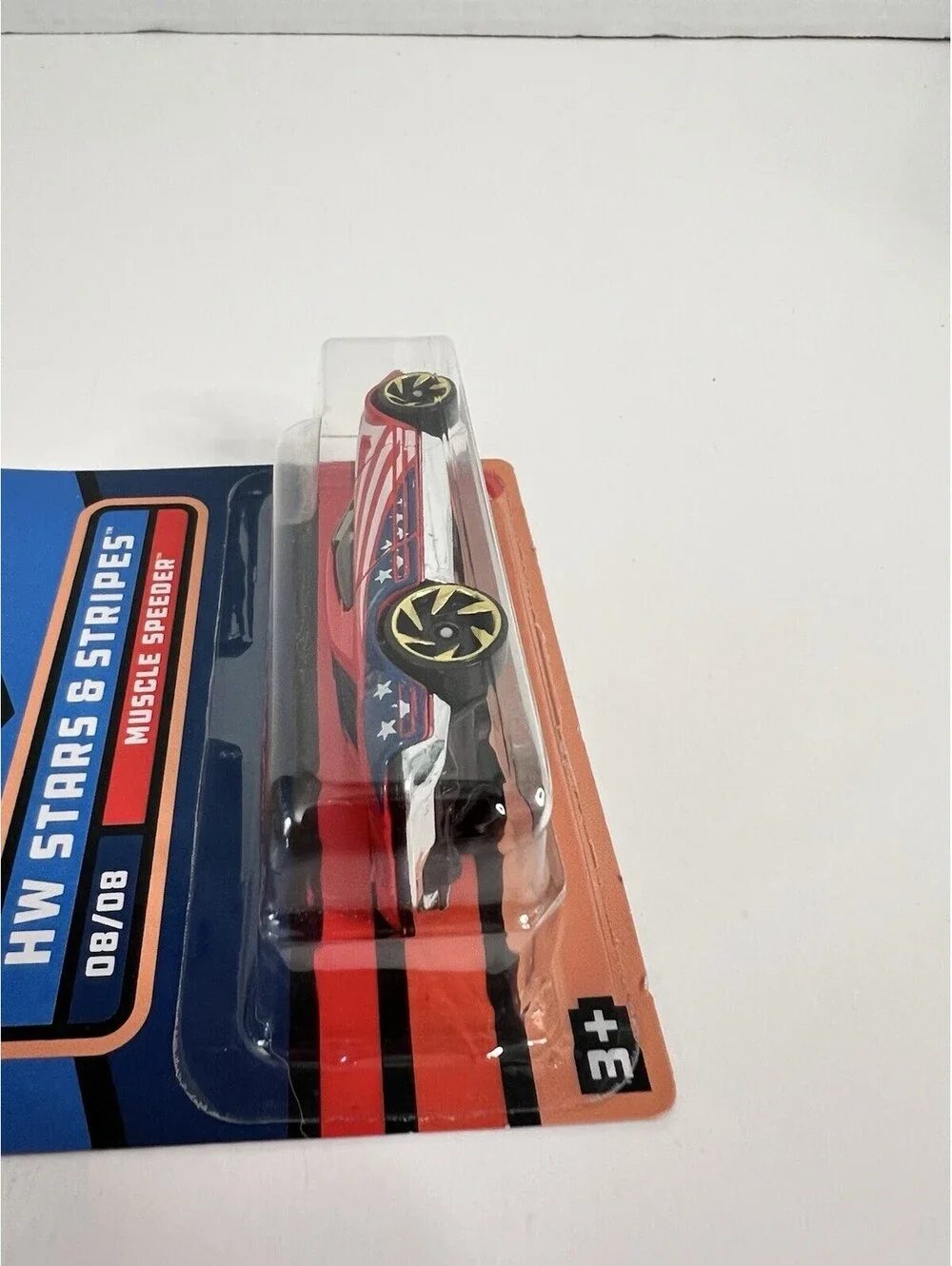 HOT WHEELS MUSCLE SPEEDER STARS & STRIPES 8/8 Red Die Cast Car 1:64